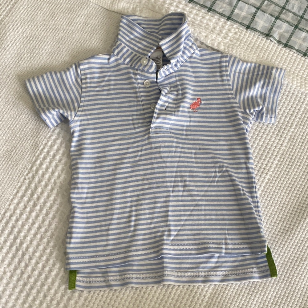 The Beaufort Bonnet Company Light Blue and White Polo